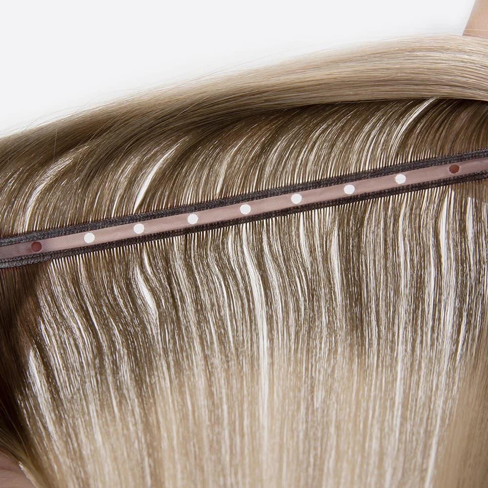 Blended-shade Butterfly Weft with visible attachment holes along the band
