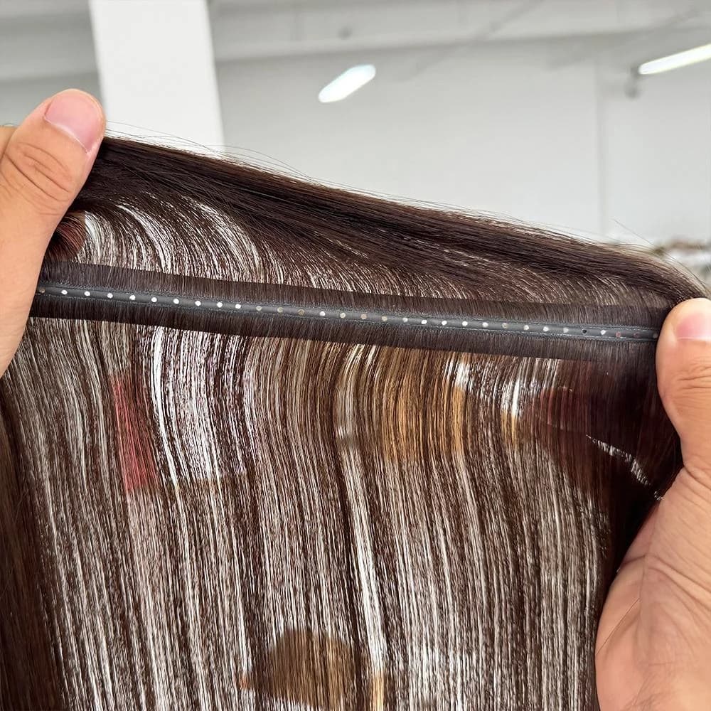 Brown Butterfly Weft held open across its width