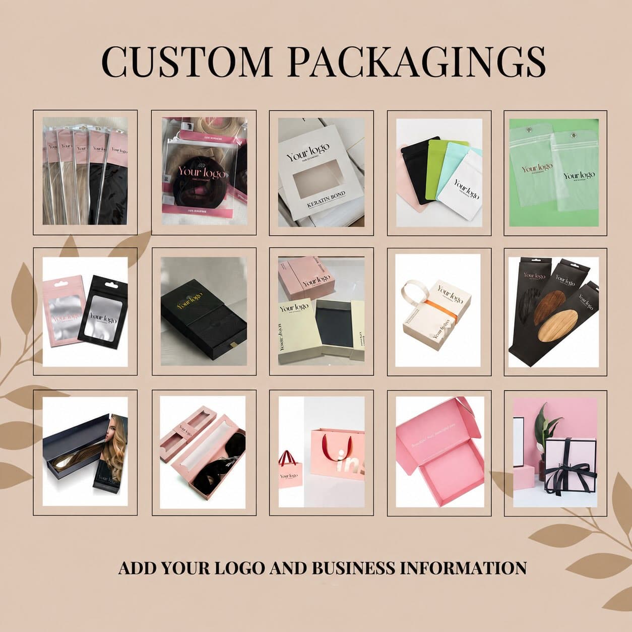 Custom packaging options for hair extension collections