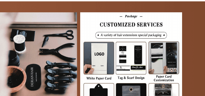 Custom hair extension packaging