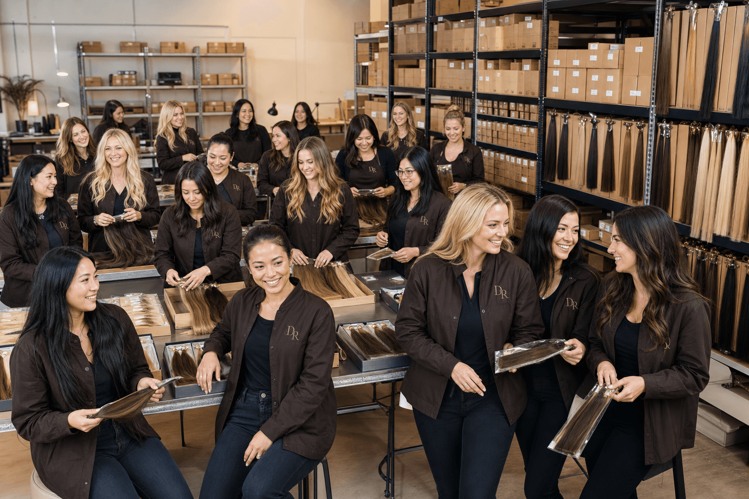 DR Hair Extension warehouse team
